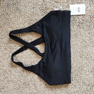 Andie Black Caledonia Cross Back Bikini Top Size Medium NWT